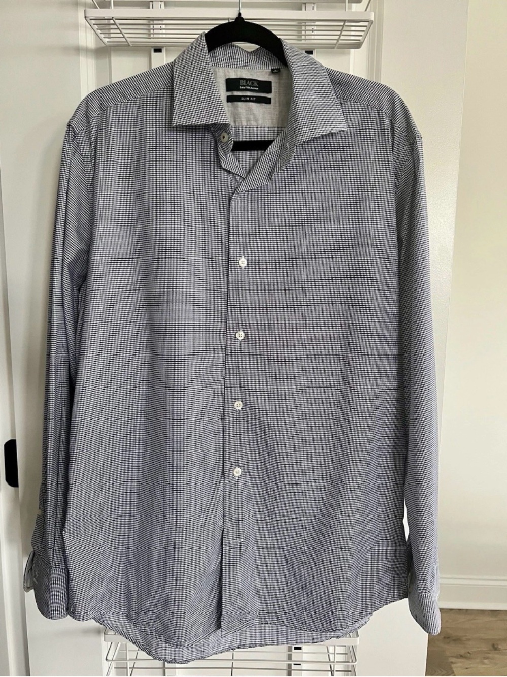 Saks Fifth Avenue Black Label Slim Fit Long-Sleeve Dress Shirt Flip Sleeves
